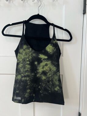 Tie-Dye Black and Olive Green Tank Top